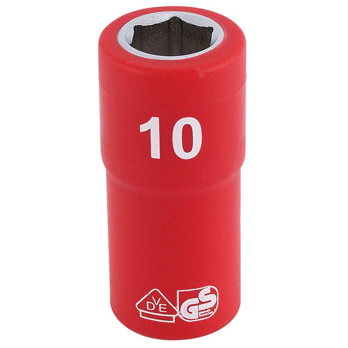 Draper Tools 1/4 Sq. Dr. Fully Insulated VDE Socket (10mm)