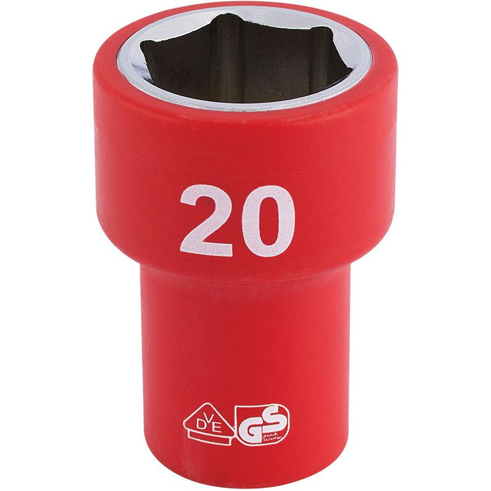 Draper Tools 3/8 Sq. Dr. Fully Insulated VDE Socket (20mm)