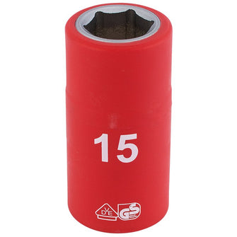 Draper Tools 1/2 Sq. Dr. Fully Insulated VDE Socket (15mm)