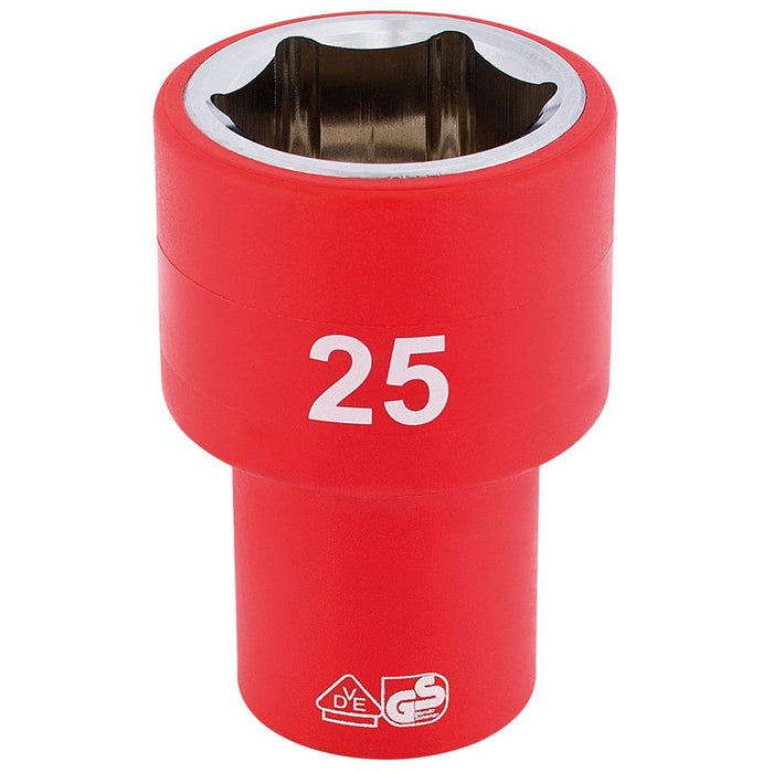 Draper Tools 1/2 Sq. Dr. Fully Insulated VDE Socket (25mm)