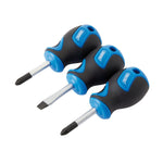 Draper Tools Stubby Soft Grip Screwdriver Set, 3 Pce