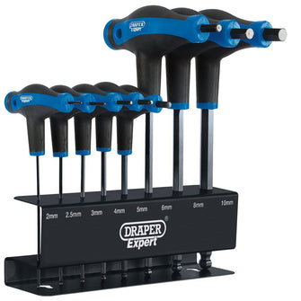 Draper Expert Soft Grip Metric Hex & Ball End T-Handle Key Set, 8 Pce