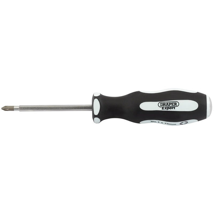 Draper Tools Pound Thru PZ TYPE No:1 x 75mm Soft Grip Screwdriver