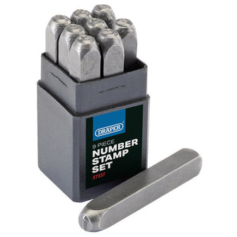 Draper Tools 0-9 Number Stamp Set, 3/16"