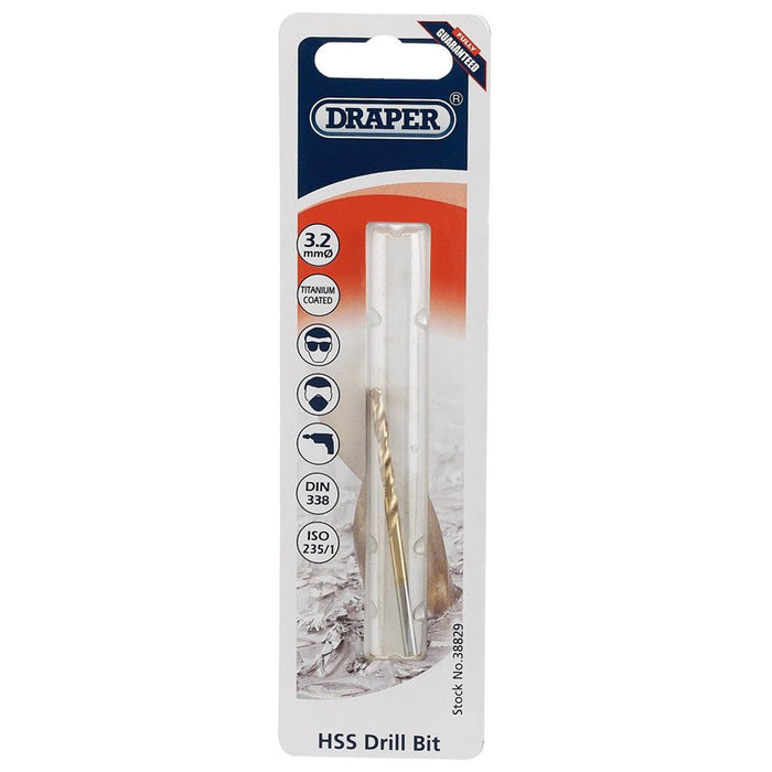 Draper Tools 3.2mm HSS Titanium Drill Bit
