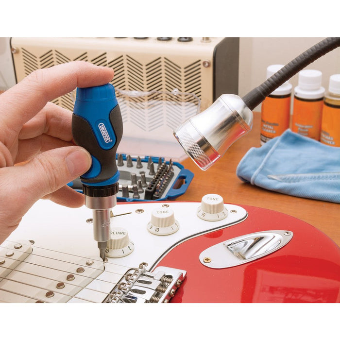 Draper Tools Ratchet Screwdriver & Bit Set, 42 Pce