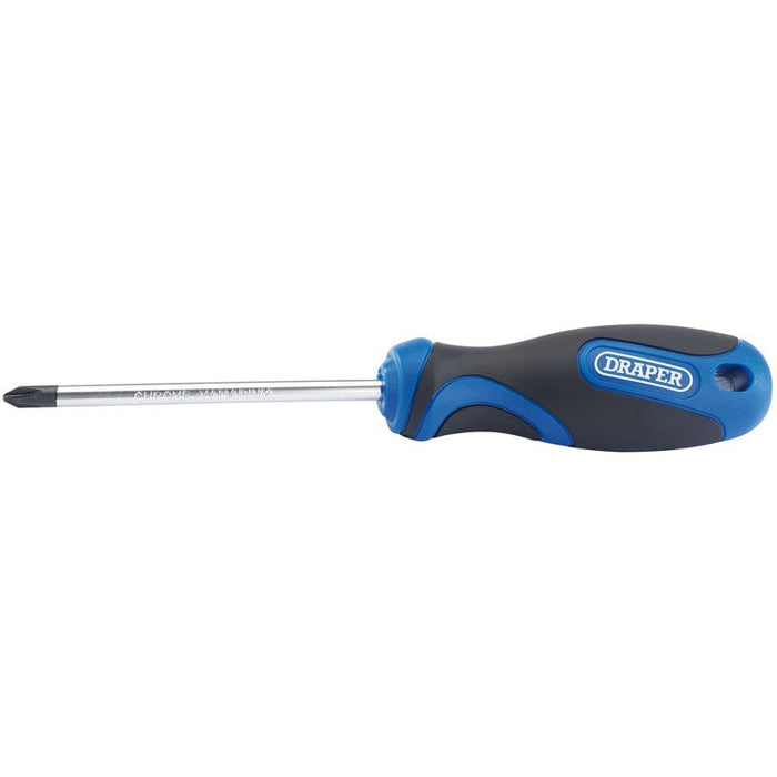 Draper Tools No.2 x 100mm Cross Slot Screwdriver with Soft Grip Handles