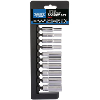 Draper Tools 1/4 Sq. Dr. Metric Multi-Drive® Deep Socket Set (10 Piece)