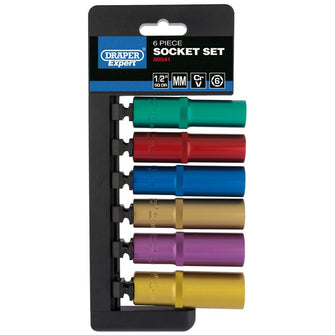 Draper Tools 1/2 Sq. Dr. Metric Coloured Deep Socket Set (6 Piece)
