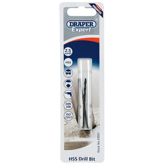 Draper Tools Expert 2.5mm HSS Twist Drill for 3 x 0.5 Taps