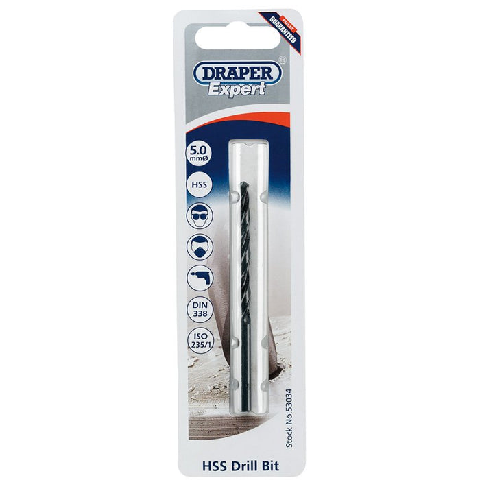 Draper Tools Expert 5.0mm HSS Twist Drill for 6 x 1.0 Taps