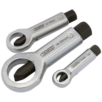 Draper Tools 9mm - 22mm Capacity Nut Splitter Set (3 Piece)
