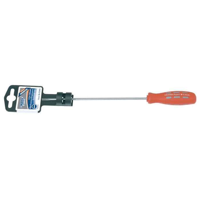 Draper Tools 3.2mm x 150mm Plain Slot Parallel Tip Mechanics Screwdriver