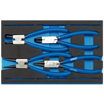 Draper Tools Circlip Plier Set in 1/4 Drawer EVA Insert Tray (4 Piece)