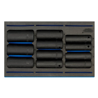 Draper Tools 1/2" Sq. Dr. Impact Socket Set in 1/4 Drawer EVA Insert Tray (11 Piece)
