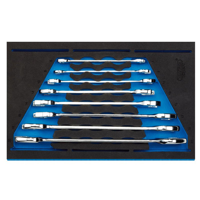 Draper Tools Open Ended Spanner Set in 1/4 Drawer EVA Insert Tray (8 Piece)