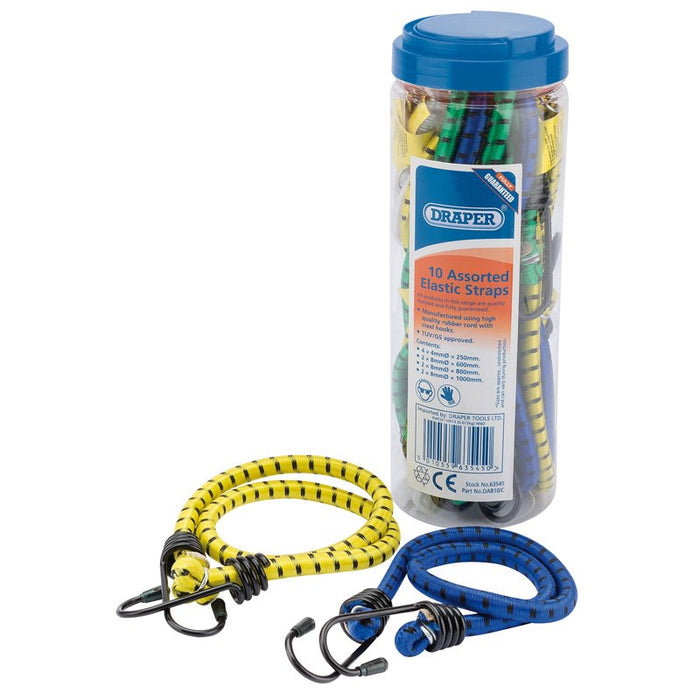 Draper Tools 10 Assorted Elastic Straps