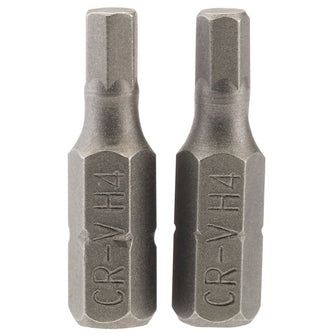 Draper Tools 4mm 1/4 Hex. Hexagonal Insert Bit 25mm Long x 2
