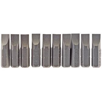 Draper Tools 6.5mm 1/4 Hex. Plain Slot Insert Bit 25mm Long x 10