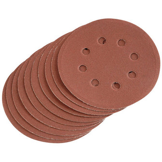 Draper Tools Ten 125mm 240 Grit Hook and Loop Sanding Discs