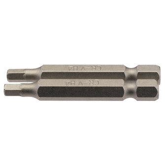 Draper Tools 4mm 1/4 Hex. Hexagonal Insert Bit 50mm Long x 2