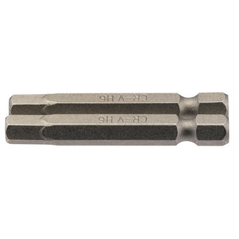 Draper Tools 6mm 1/4 Hex. Hexagonal Insert Bit 50mm Long x 2