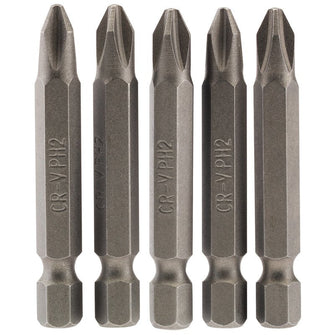 Draper Tools No.2 1/4 Hex. Cross Slot Insert Bit 50mm Long x 5