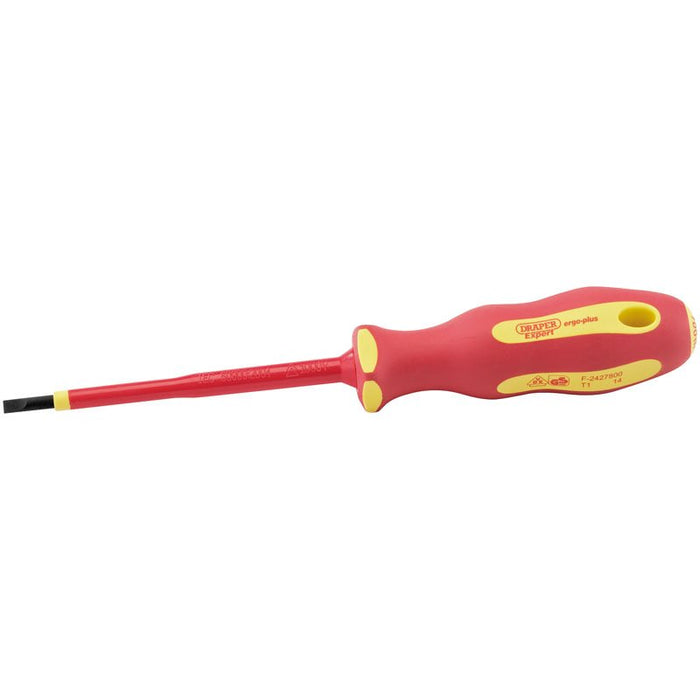 Draper Tools Ergo Plus® VDE 4.0mm x 100mm Plain Slot Screwdriver
