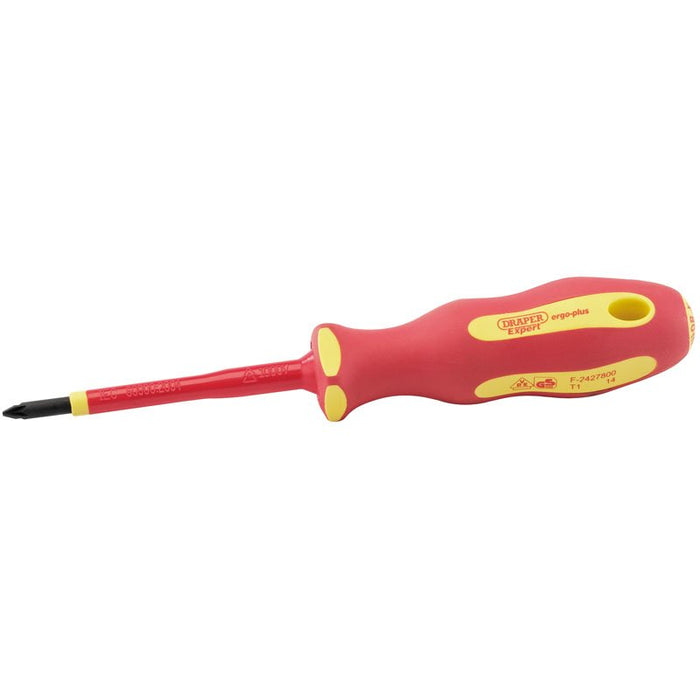 Draper Tools Ergo Plus® VDE No.1 x 80mm PZ Slot Screwdriver