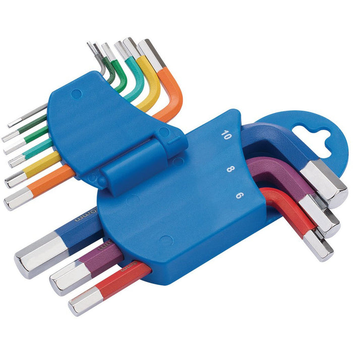 Draper Expert Metric Coloured Short Arm Hexagon Key Set, 9 Pce