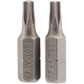 Draper Tools T20 1/4 Hex. Draper TX-STAR® Insert Bit 25mm Long x 2