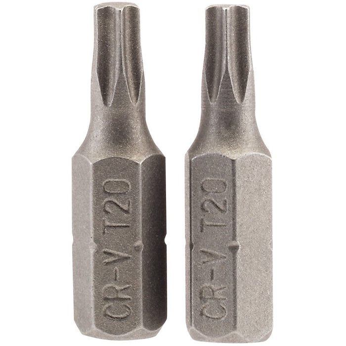 Draper Tools T20 1/4 Hex. Draper TX-STAR® Insert Bit 25mm Long x 2