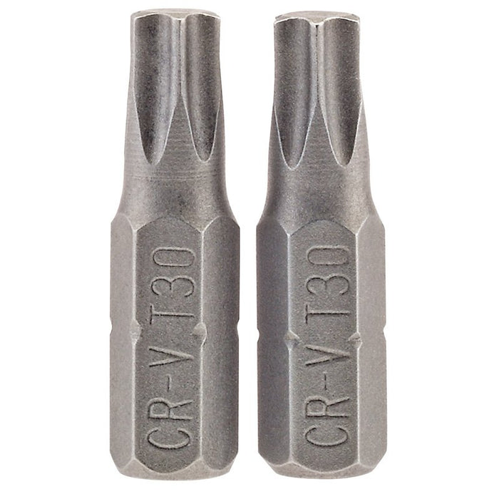 Draper Tools T30 1/4 Hex. Draper TX-STAR® Insert Bit 25mm Long x 2