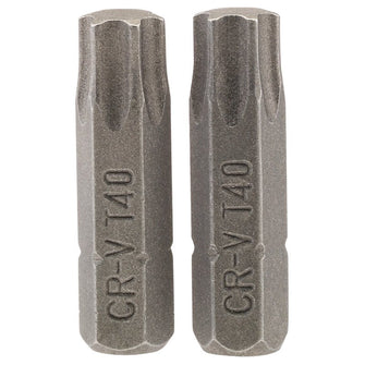 Draper Tools T40 1/4 Hex. Draper TX-STAR® Insert Bit 25mm Long x 2