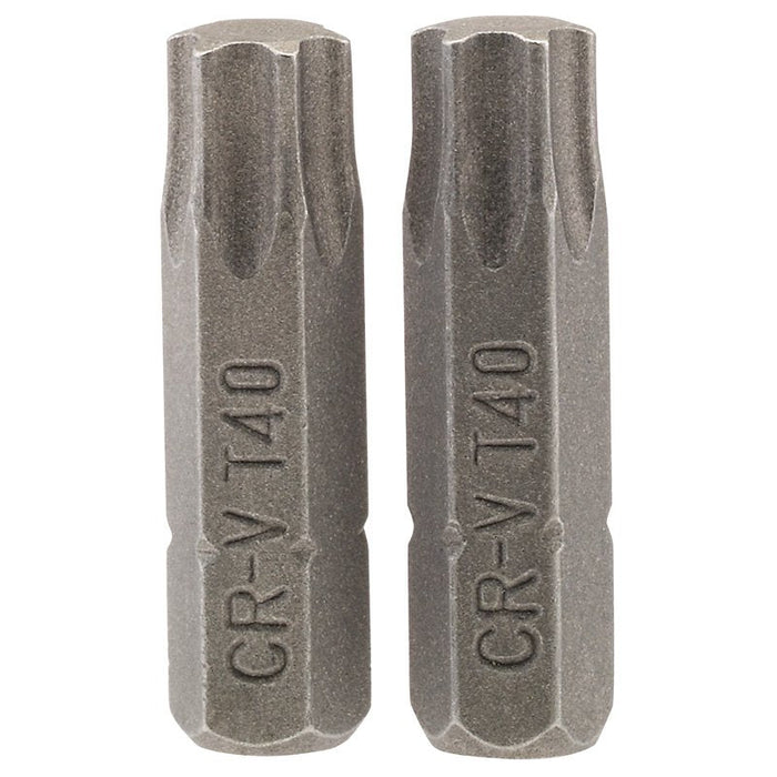 Draper Tools T40 1/4 Hex. Draper TX-STAR® Insert Bit 25mm Long x 2
