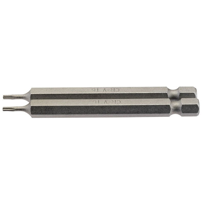 Draper Tools T6 1/4 Hex. Draper TX-STAR® Insert Bit 75mm Long x 2