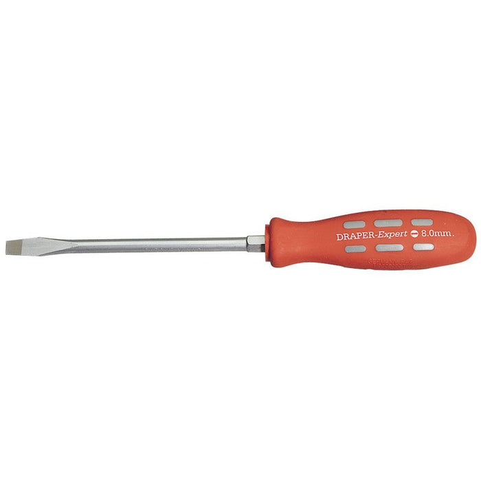 Draper Tools Plain Slot Flared Tip Mechanics Screwdriver (150mm x 8mm)