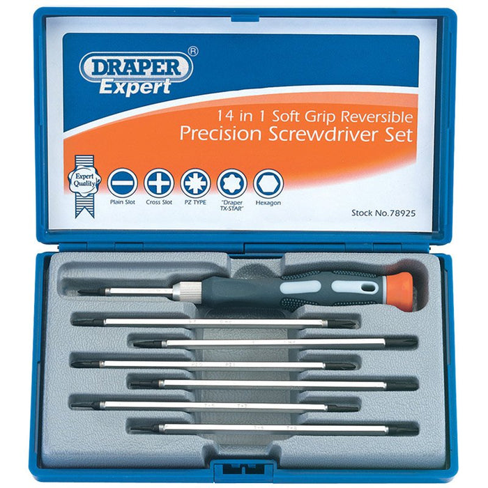 Draper Tools Reversible Precision Screwdriver Set (8 Piece)