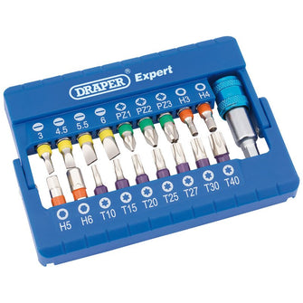 Draper Tools Coloured Screwdriver Bit Set (19 piece)