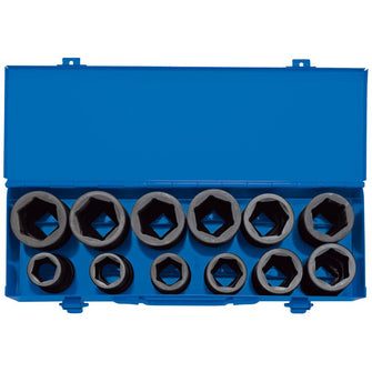 Draper Tools 3/4 Sq. Dr. Combined MM/AF Deep Impact Socket Set in Metal Case (12 Piece)