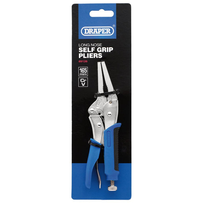 Draper Tools 165mm Soft Grip Long Nose Self Grip Pliers