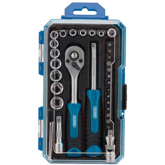 Draper Tools 1/4" Sq. Dr. Socket Set, 35 Pce