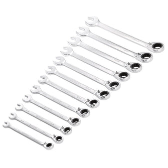 Draper Hi-Torq Metric Reversible Ratchet Combination Spanner Set, 12 Pce